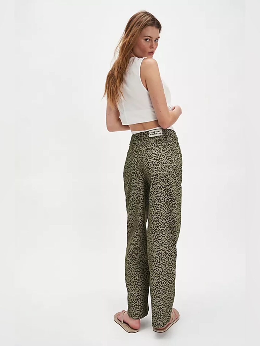 The Tiny Big Sister Olive Floral Berta Long Jeans 36 US 4 - Picture 2 of 8